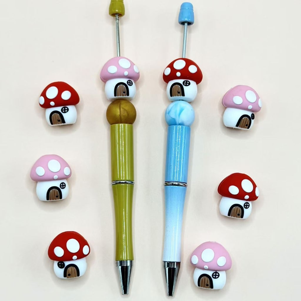 Vivid Mushroom House 3D Bonding Adhesive Mould Delicate Silicone Focal Beads