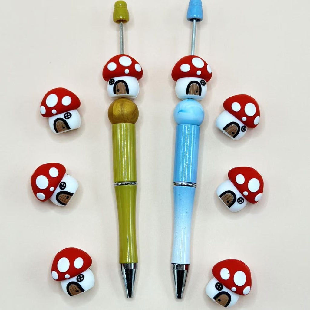 Vivid Mushroom House 3D Bonding Adhesive Mould Delicate Silicone Focal Beads
