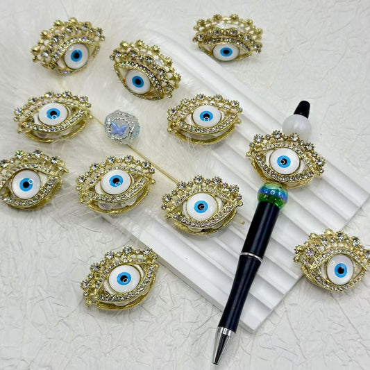 Evil Eye Beads, Fancy Evil Eye Design with Clay Beads, Size 41*30MM