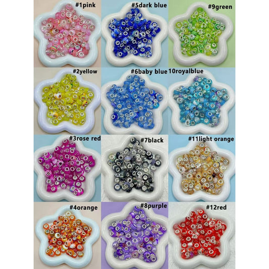 Multi-Color Exquisite Wheel Abcaus Acrylic Beads with Large Hole, 14MM