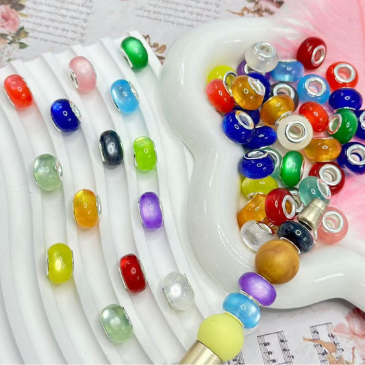 Multi Color Jelly Wheel Abcaus Acrylic Beads with Large Hole, Random Mix, 14MM