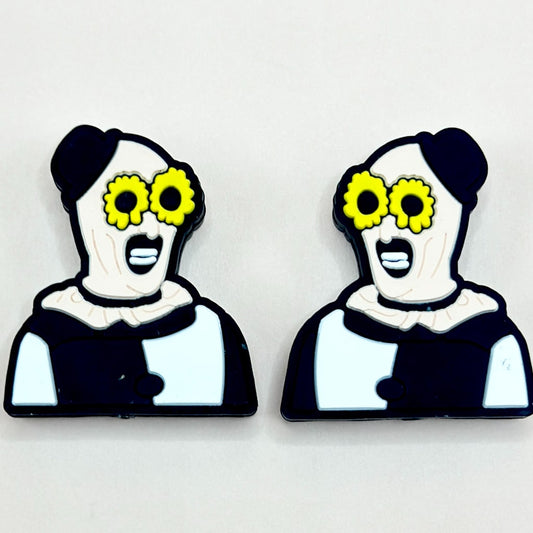 Yellow Sunflower Glasses Art the Clown Silicone Focal Beads