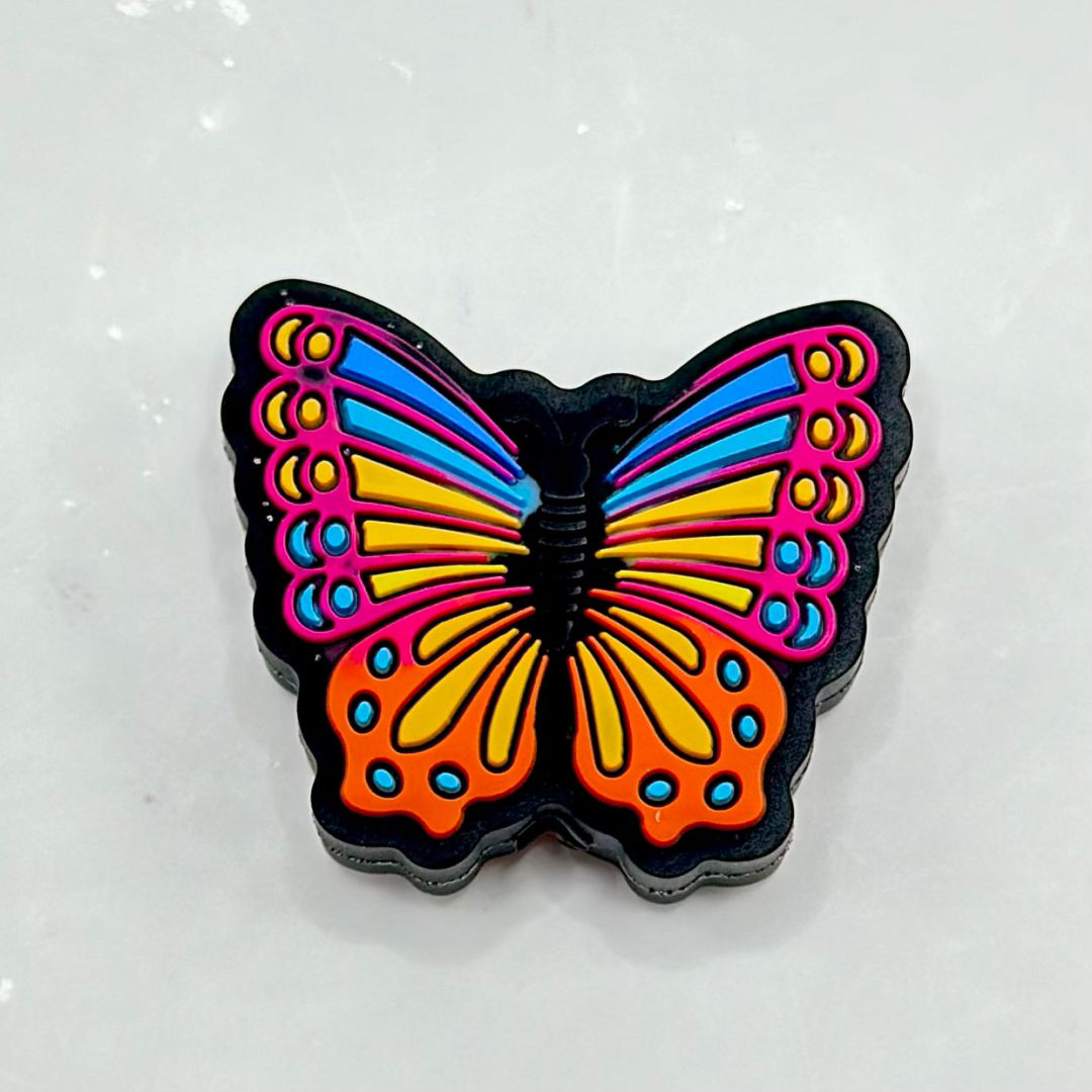 Glittery Vivid Cute Butterfly Silicone Focal Beads