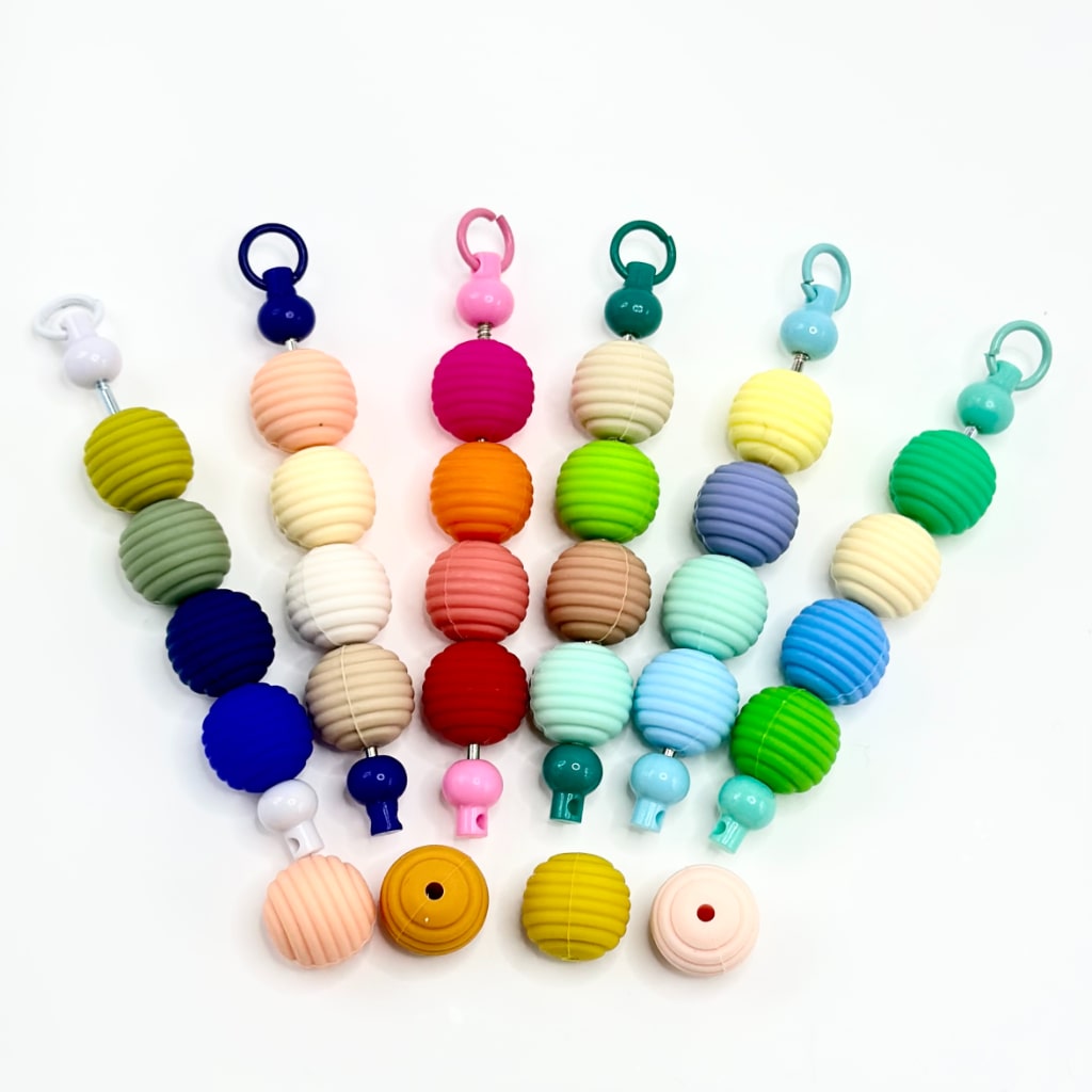 Beehive Shape Silicone Beads for Keychains, Silicone Beads