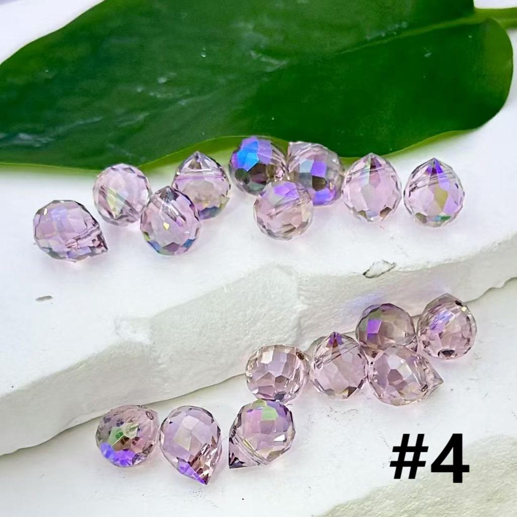 Colorful Polyhedral Water Drop Shape Crystal Chains Strings Bling Bling Acrylic Beads, 11*8MM, Please Read the Description