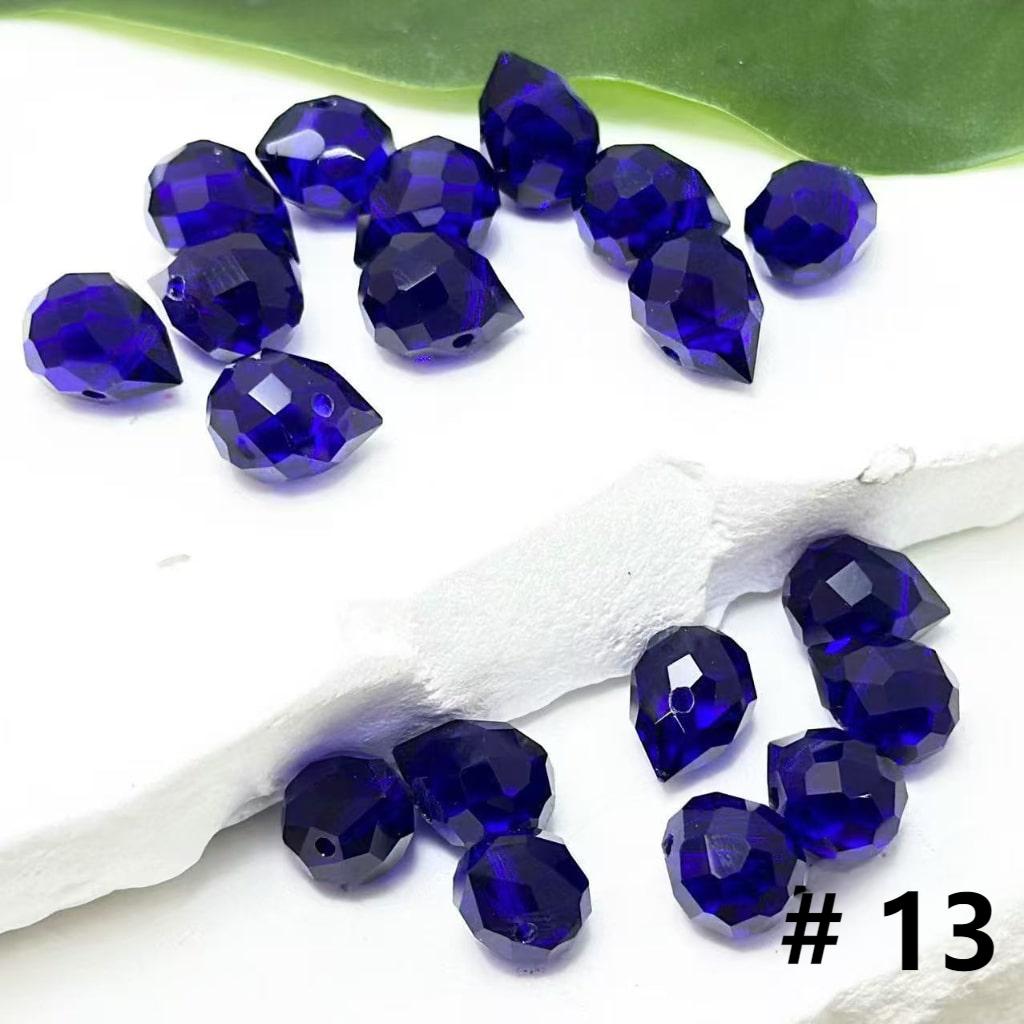 Colorful Polyhedral Water Drop Shape Crystal Chains Strings Bling Bling Acrylic Beads, 11*8MM, Please Read the Description
