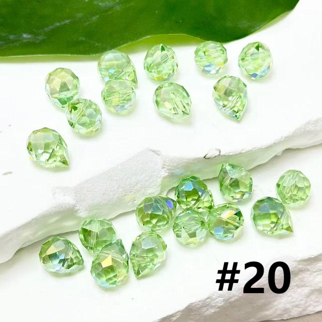 Colorful Polyhedral Water Drop Shape Crystal Chains Strings Bling Bling Acrylic Beads, 11*8MM, Please Read the Description