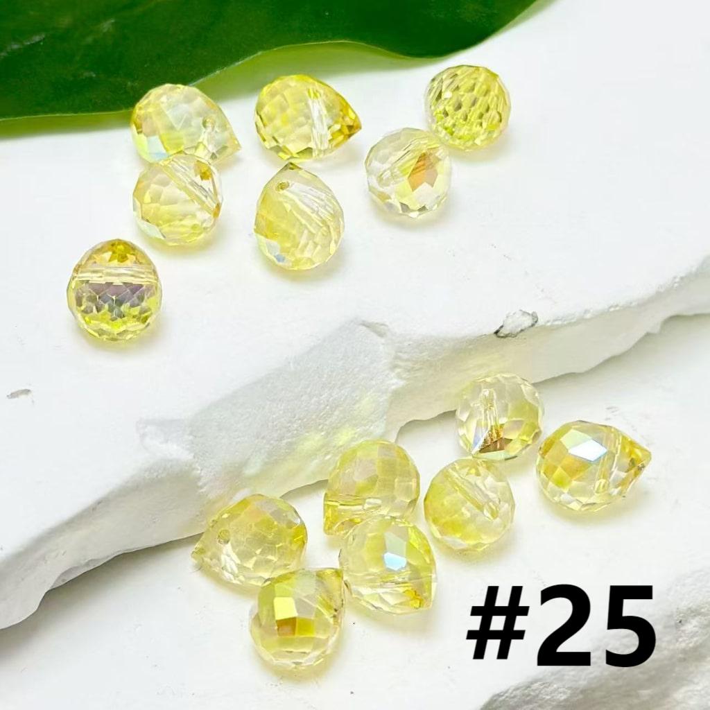 Colorful Polyhedral Water Drop Shape Crystal Chains Strings Bling Bling Acrylic Beads, 11*8MM, Please Read the Description