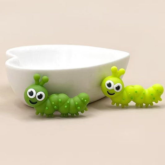 Worms Caterpillars 3D Little Cute Silicone Focal Beads