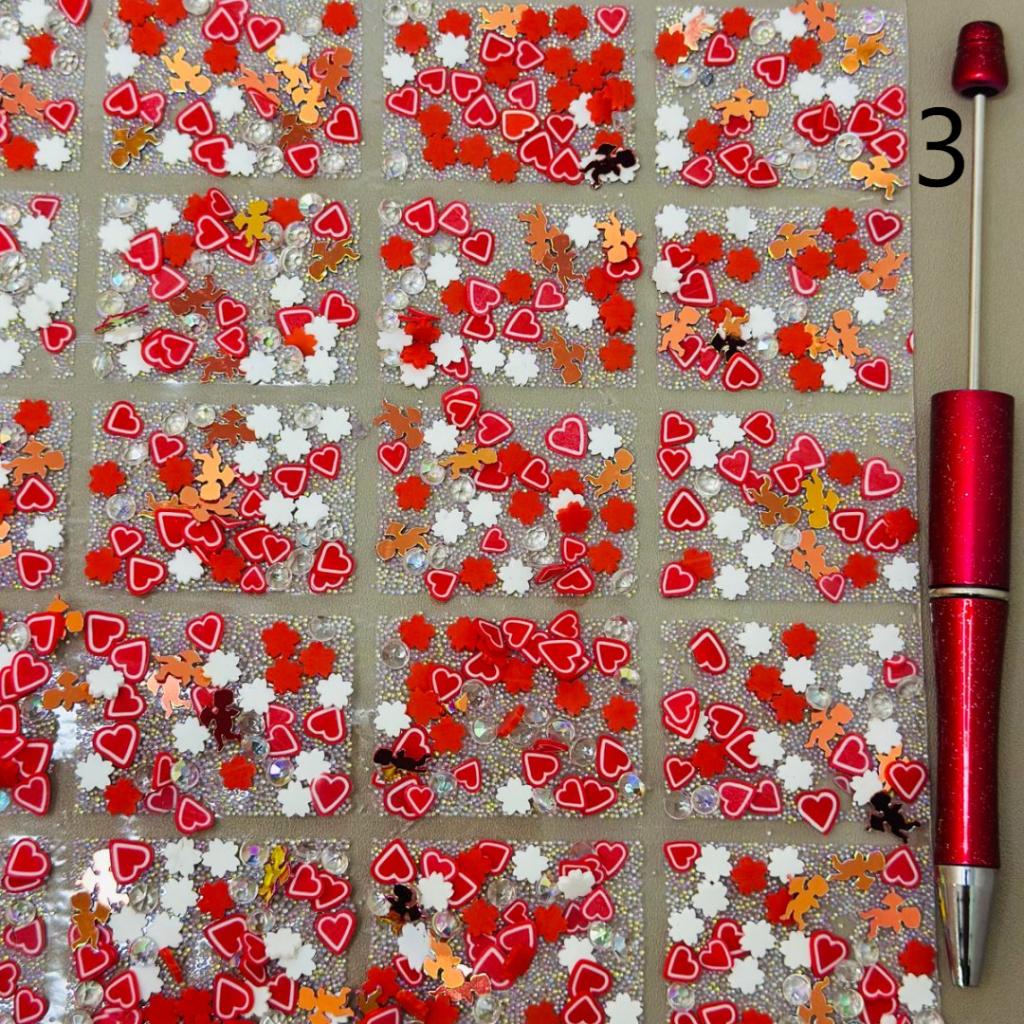 Colorful Cute Candy Bar Sticks Stars DIY Bling Bling Wraps Tapes with Hearts Flowers for Pen, 78 Small Pieces in 1 Sheet, Please Read the Description