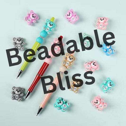 3D Cute Bears Silicone Focal Beads