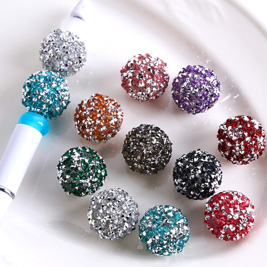 Colorful Cone Shape Rhinestones Round Bling Bling Sugar Acrylic Beads, 20MM, Please Read the Description