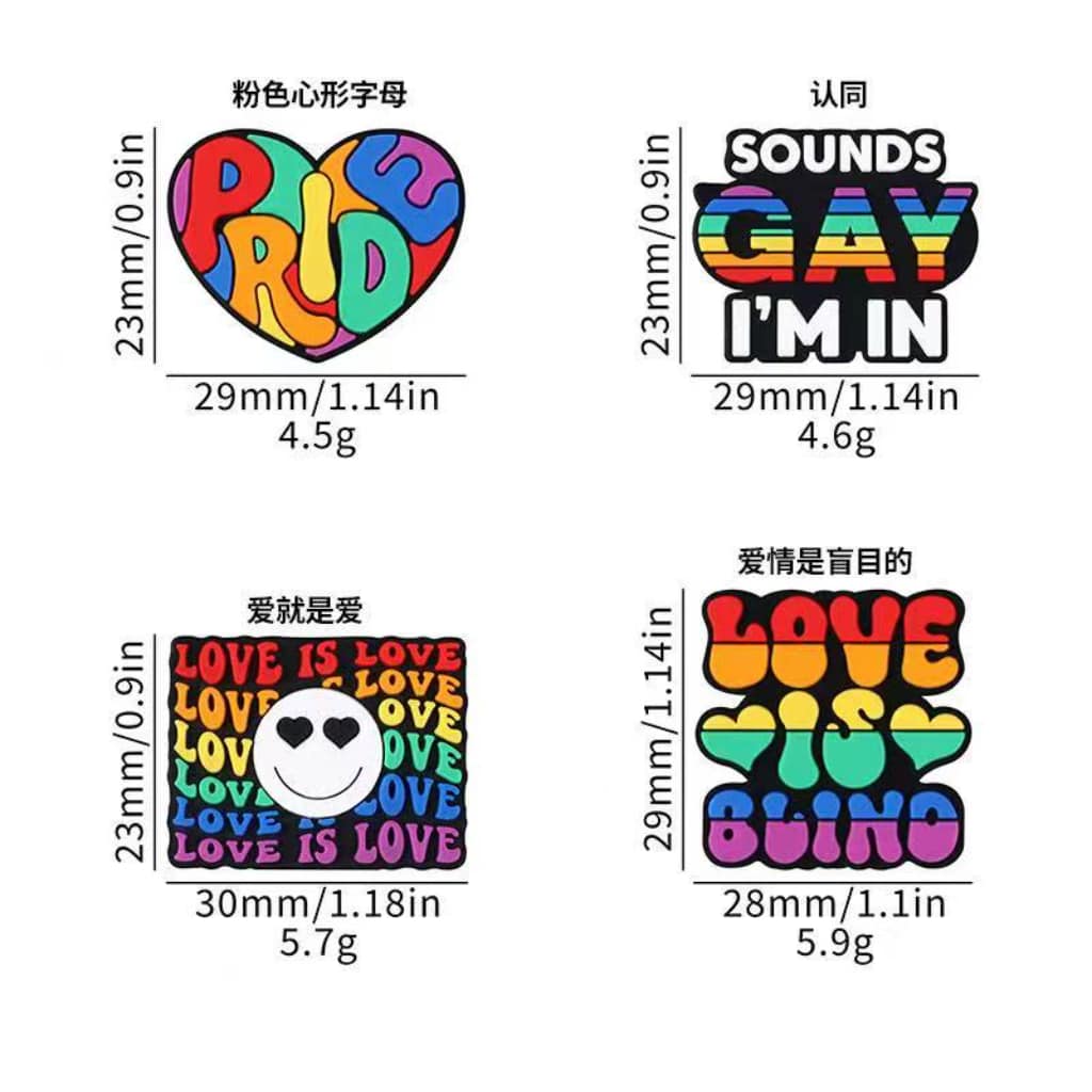 I'm In Love is Love Love is Blind Pride Heart Sounds Gay Silicone Focal Beads
