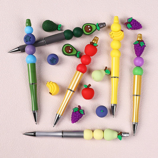 Colorful 3D Fruit Silicone Focal Beads Avocado, Pear, Grape & More