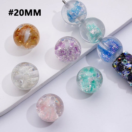 Glittering Clear Acrylic Beads – Vivid Rockery Hill Design – 20MM Assorted Mix