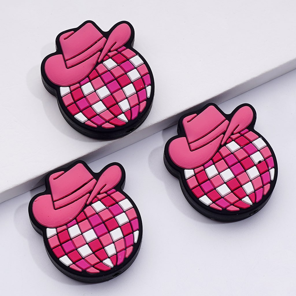 Adorable Silicone Focal Beads – Pink Bowknots & Hearts – 90s Baby Girl Power Series