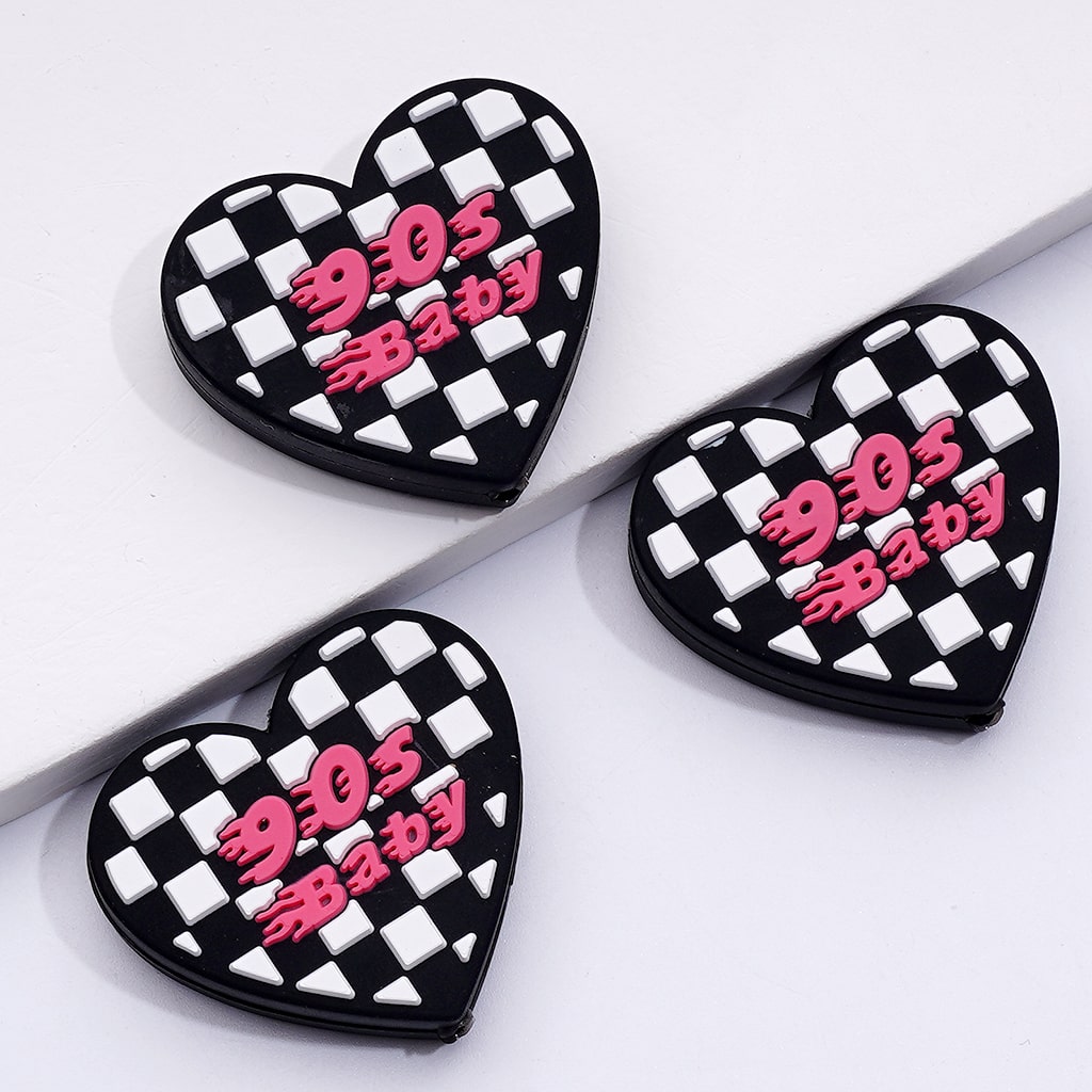 Adorable Silicone Focal Beads – Pink Bowknots & Hearts – 90s Baby Girl Power Series