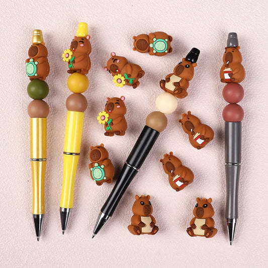 Adorable 3D Capybara Silicone Beads – Cute Animal Focal Design for Crafts