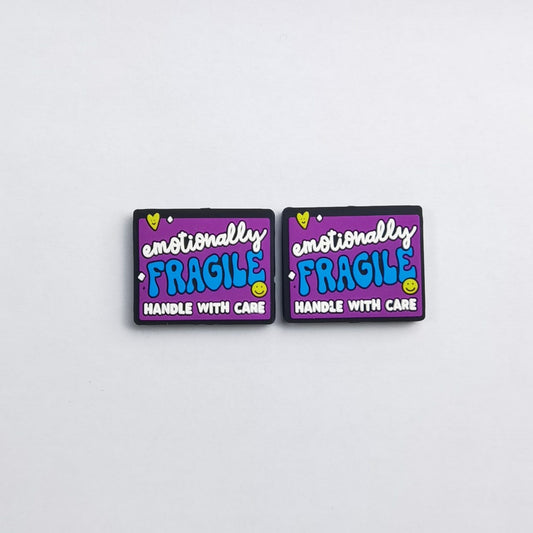 Here's a refreshed and SEO-friendly version: Glowing "Handle with Care" Silicone Focal Beads – Emotionally Fragile Design