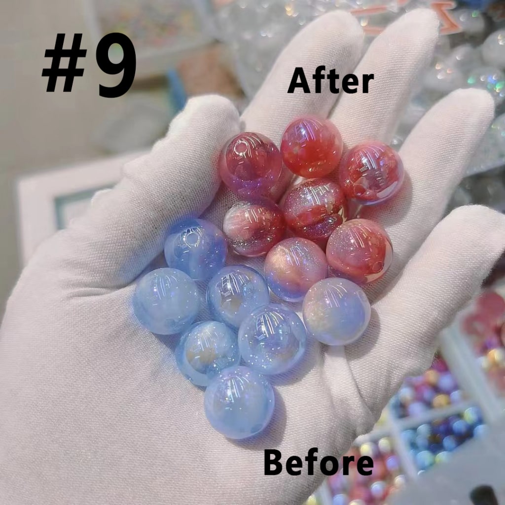 Shimmering Cat Eye Glitter Acrylic Beads – 16MM with UV Color-Changing Effect