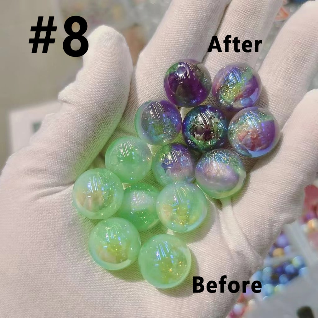 Shimmering Cat Eye Glitter Acrylic Beads – 16MM with UV Color-Changing Effect