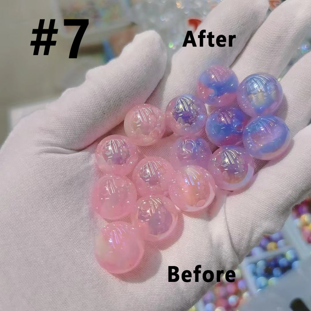 Shimmering Cat Eye Glitter Acrylic Beads – 16MM with UV Color-Changing Effect