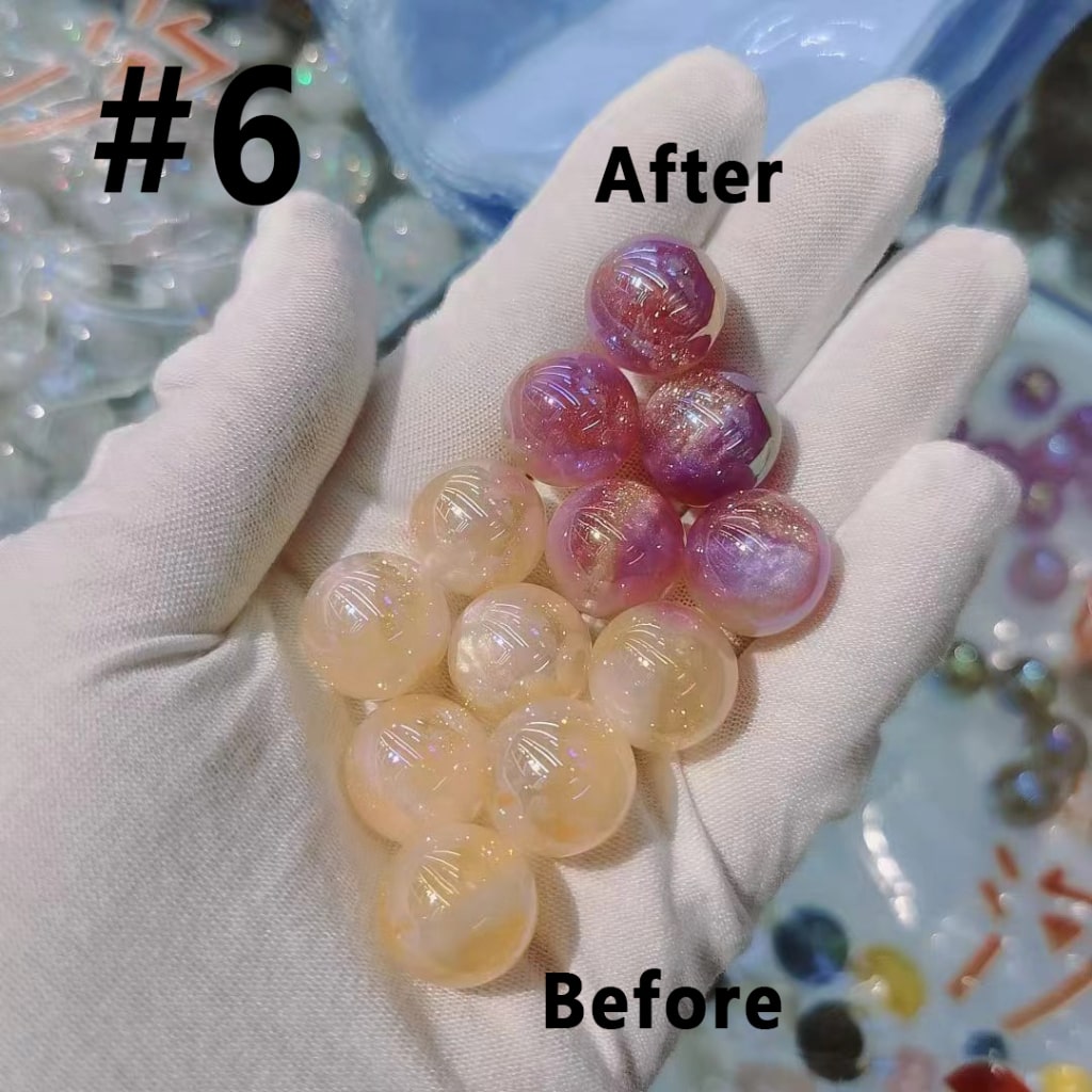 Shimmering Cat Eye Glitter Acrylic Beads – 16MM with UV Color-Changing Effect