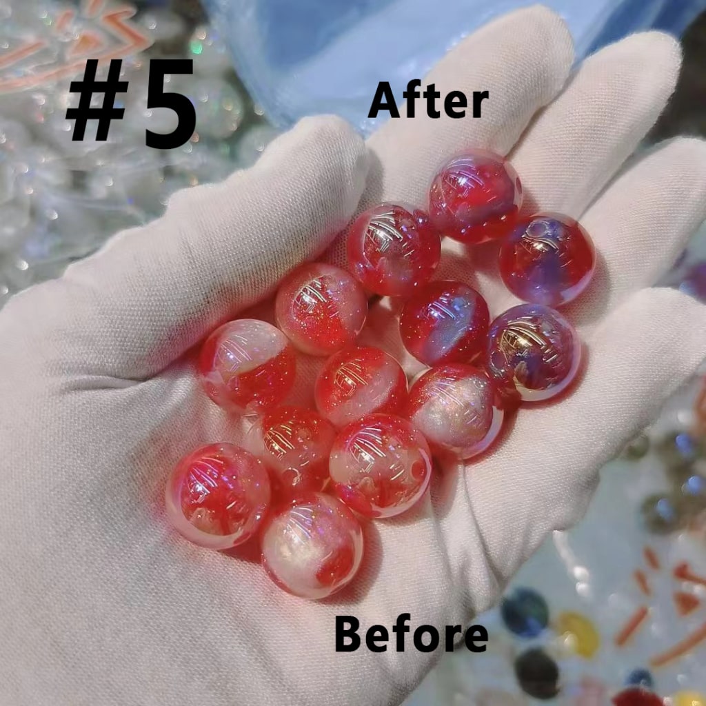 Shimmering Cat Eye Glitter Acrylic Beads – 16MM with UV Color-Changing Effect