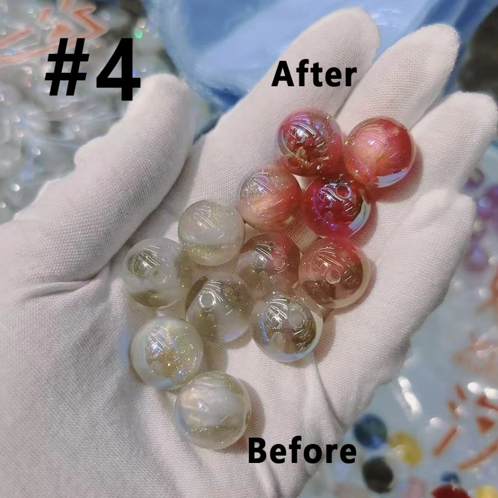 Shimmering Cat Eye Glitter Acrylic Beads – 16MM with UV Color-Changing Effect