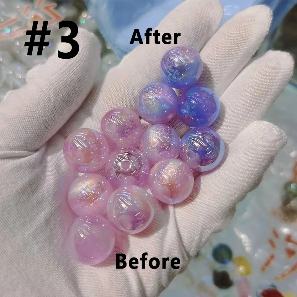 Shimmering Cat Eye Glitter Acrylic Beads – 16MM with UV Color-Changing Effect