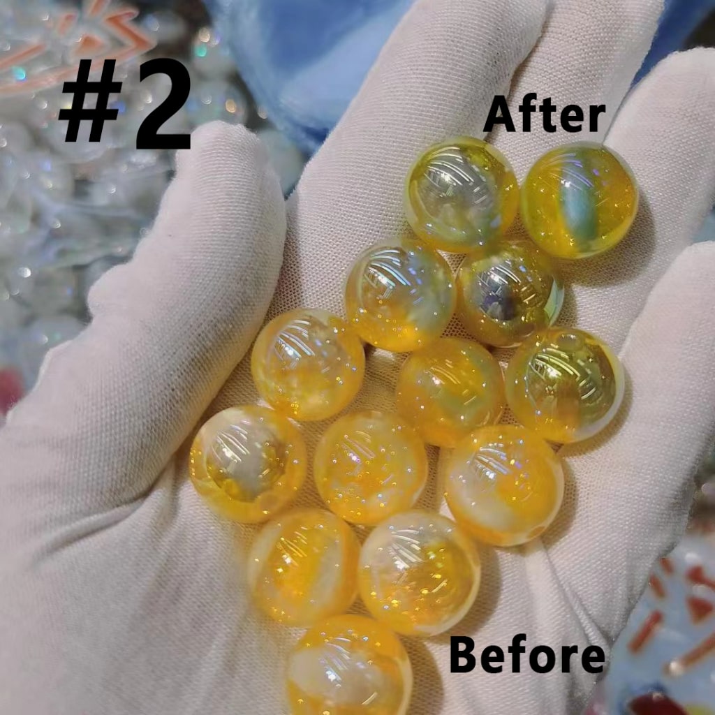 Shimmering Cat Eye Glitter Acrylic Beads – 16MM with UV Color-Changing Effect