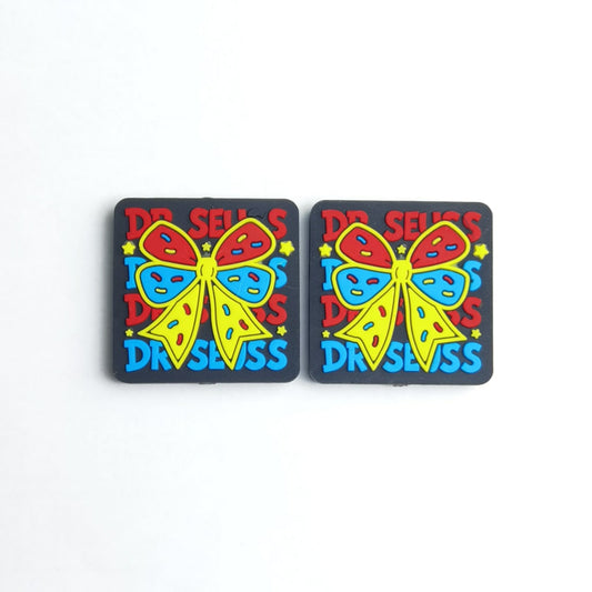 Whimsical Dr. Seuss Bowknot Beads – Glowing Silicone Accent with Playful Colors