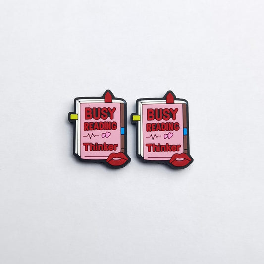 Glowing Pink Book Silicone Beads – Luminous Focal Charm for Thinkers & Readers