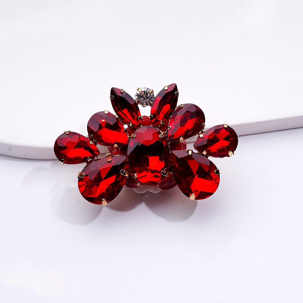 Fancy Gold Alloy Brooch & Earrings with Shiny Rhinestones Cute Butterflies Hearts Clay Beads, Around 55*38MM
