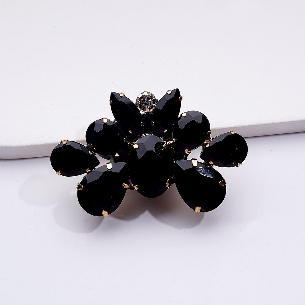 Fancy Gold Alloy Brooch & Earrings with Shiny Rhinestones Cute Butterflies Hearts Clay Beads, Around 55*38MM