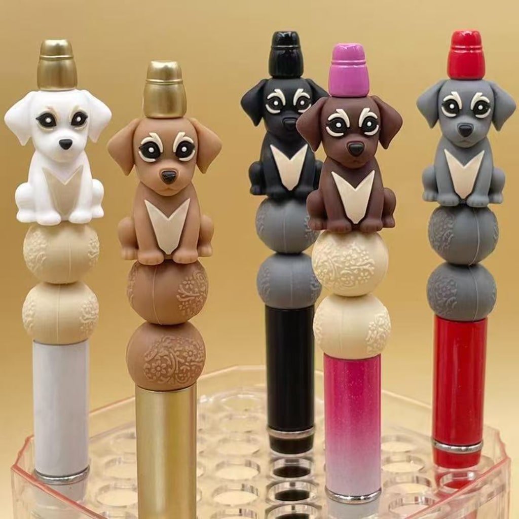 3D Puppy Dog Charms in Multi-Color Cute Silicone Focal Beads for Crafts, Random Mix