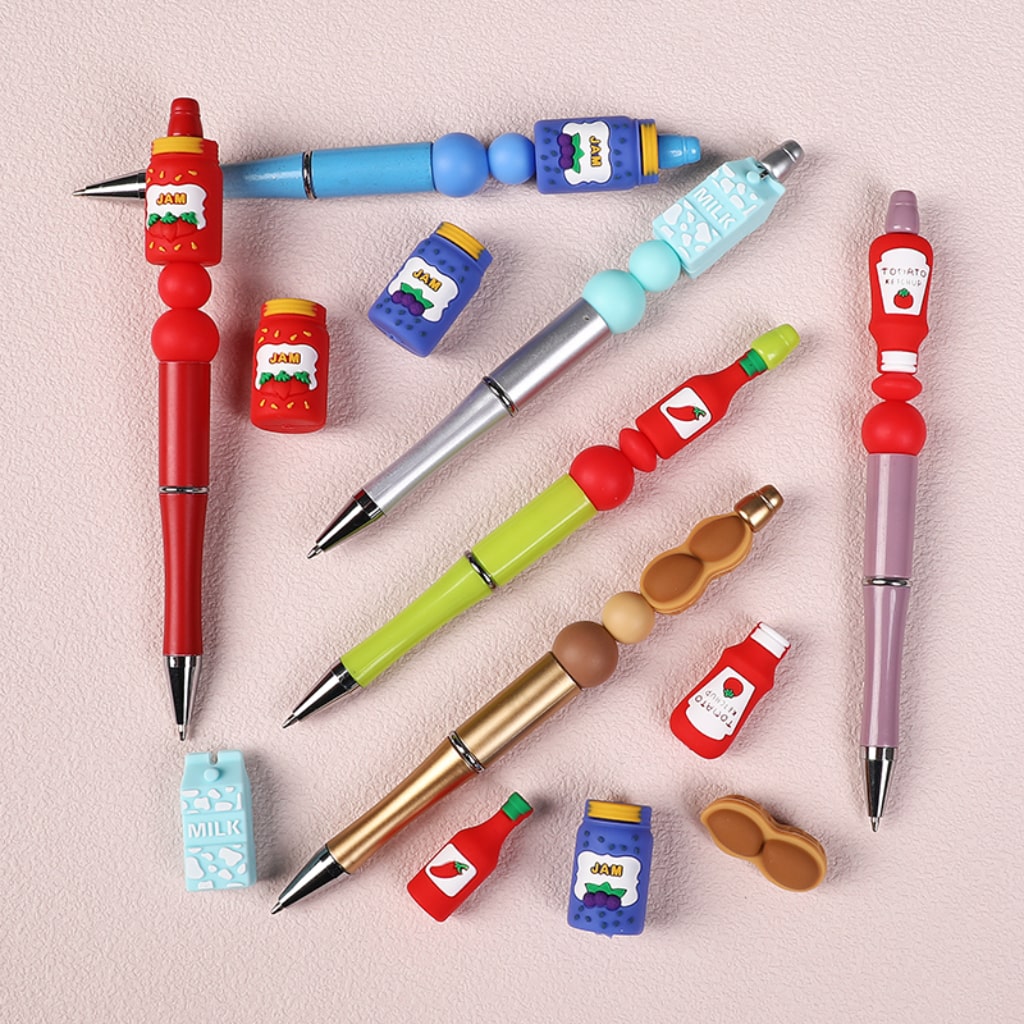 3D Jam Series Silicone Focal Beads Tomato Ketchup Pepper Jam Strawberry Jam Blueberry Jam Milk Peanuts