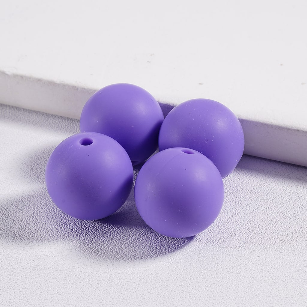 Bordeaux Red Round Solid Color Silicone Beads, 15mm, Number 139