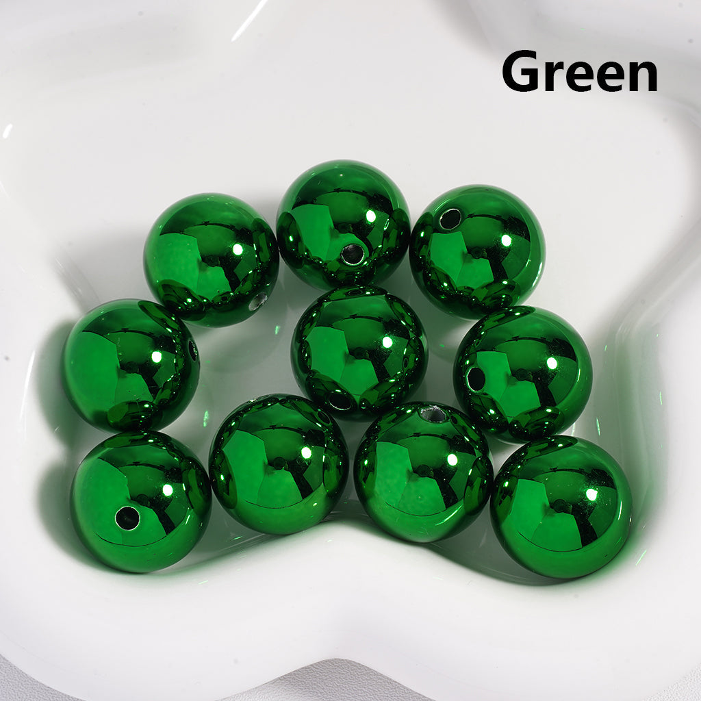 Cute Glossy Metallic Finish Acrylic Beads Large 20mm, XBL