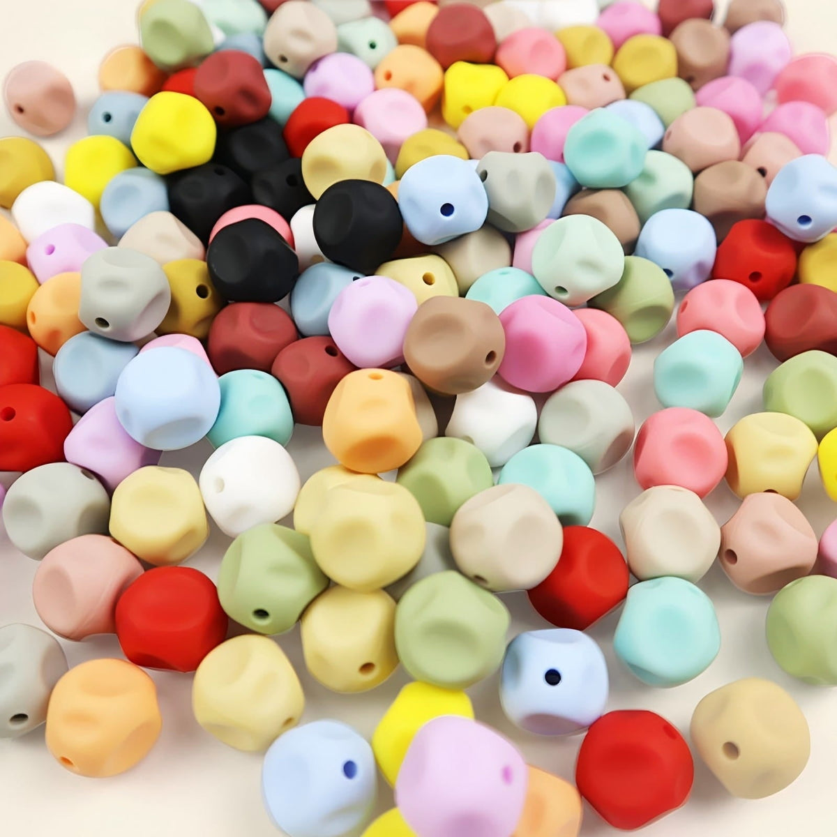 Colorful Irregular Concave-Shaped Silicone Focal Beads, 15MM, Multicolor