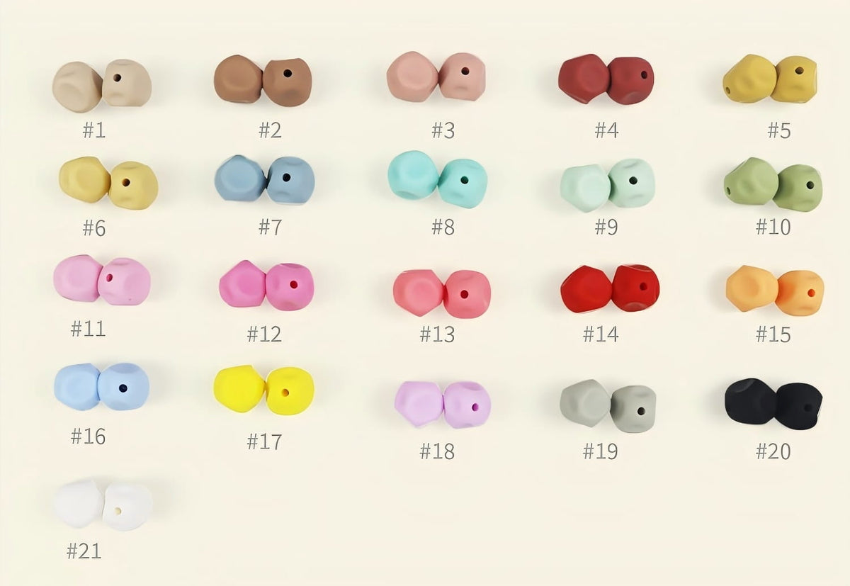 Colorful Irregular Concave-Shaped Silicone Focal Beads, 15MM, Multicolor