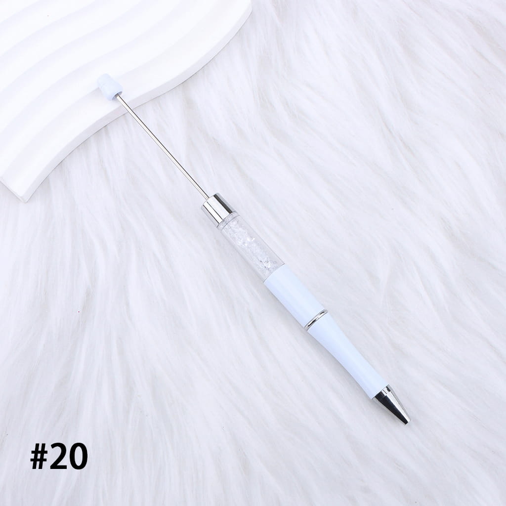DIY Plastic Beadable Pens - Transparent Tube with Shimmer Crystal Beaded Pens, Length 186MM, Multi-Color