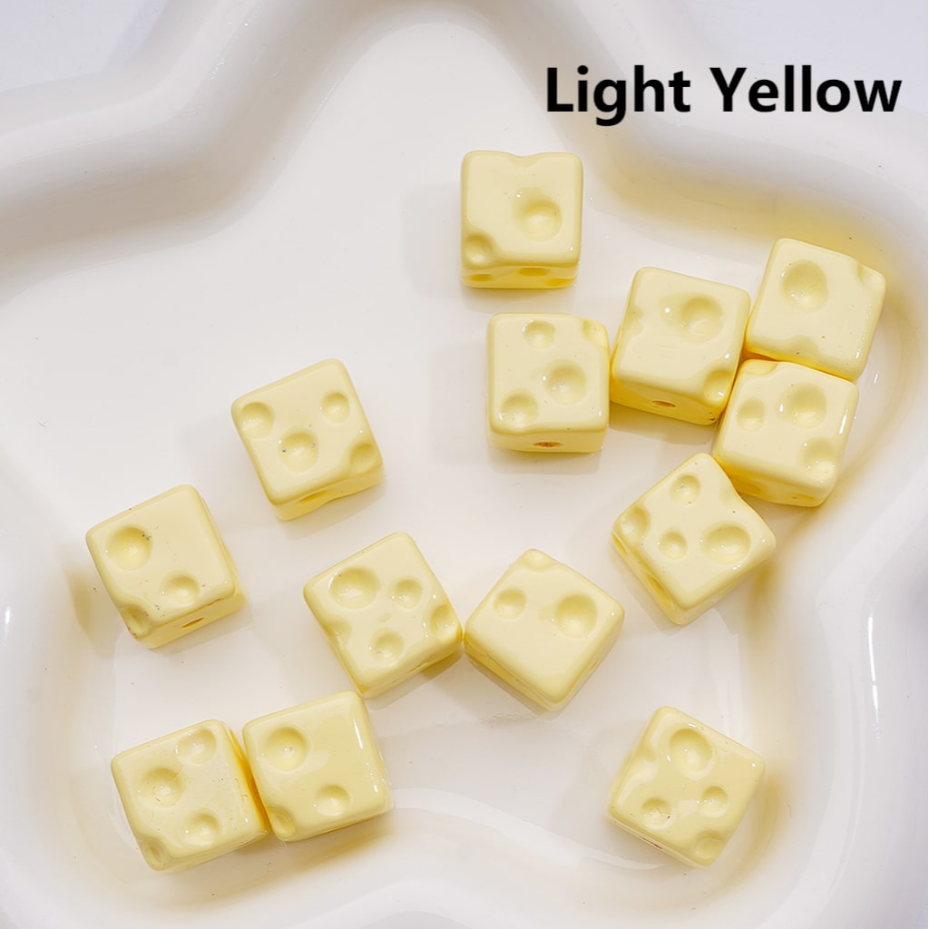 Cheese Cube Square Acrylic Beads Solid Color 14MM (Single Color is available for 200pcs Whole bag)