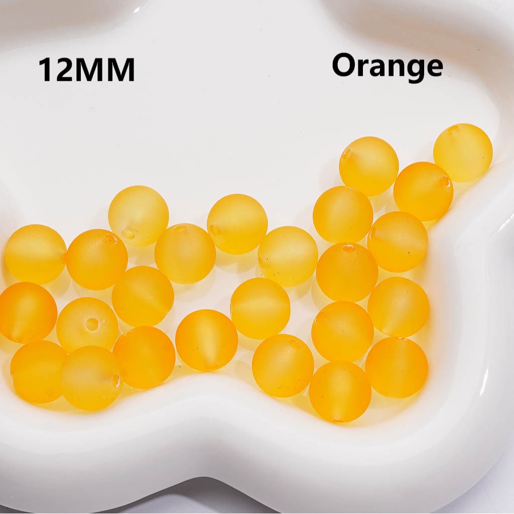 Multi-Color Round Acrylic Beads Frosted Matte Translucent 12MM (Single Color is available for 500pcs Whole bag)