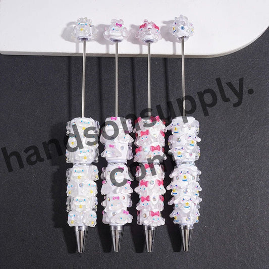 Adorable Big-Eared Dog Character Series with AB Rhinestones Beadable Clay Pen
