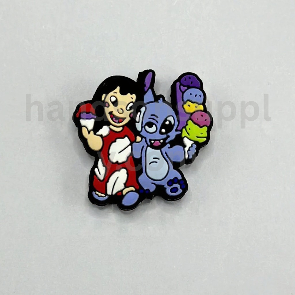 Stetch and Lil Blue Monster Cartoon Design Silicone Focal Beads