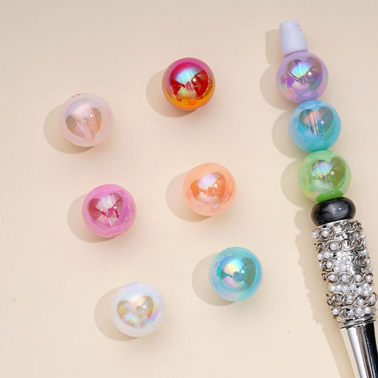 Double Sided See Thru Heart Candy Color Love Acrylic Beads, Random Mix Color, 16mm