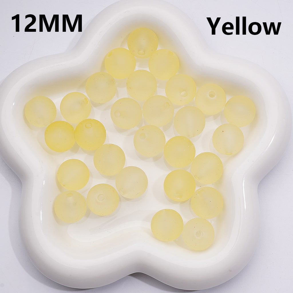 Multi-Color Round Acrylic Beads Frosted Matte Translucent 12MM (Single Color is available for 500pcs Whole bag)
