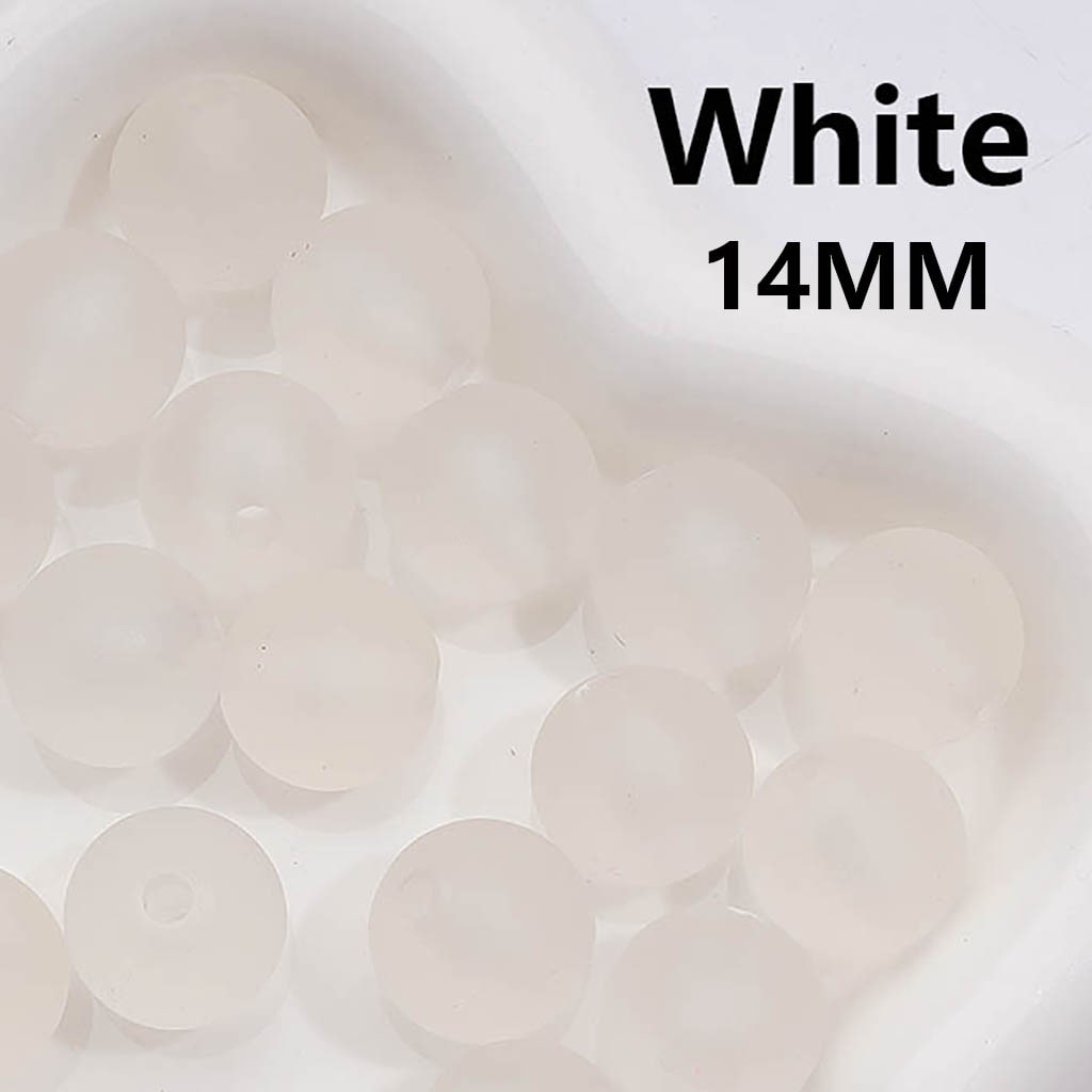 Multi-Color Acrylic Beads Round Frosted Matte Translucent, 14MM (Single Color is available for 300pcs Whole bag)