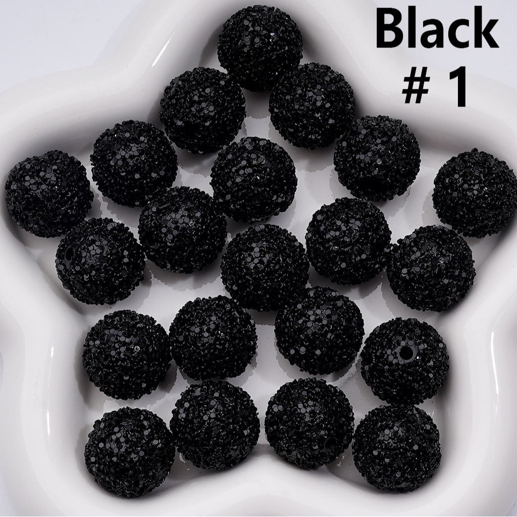 Shiny Confetti Round Acrylic Beads Solid Color Multicolor Look, 20MM